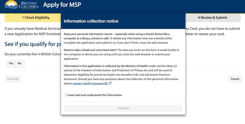 how to apply for msp